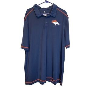 Fanatics Denver Broncos Primary Polo Shirt NFL Navy/Orange Size 2XL EUC #4138